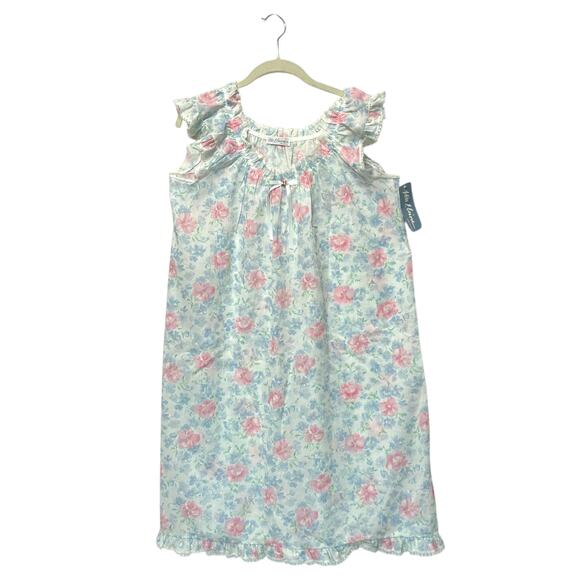 Miss Elaine Floral Flutter Cap Sleeve Nightgown Vintage NWT Women's Sz M USA - Picture 2 of 7